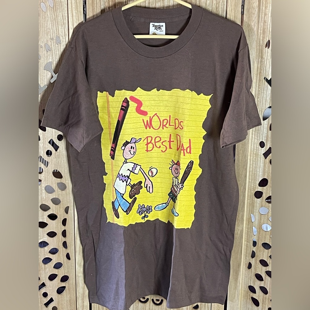 Vintage 90s World’s Best Dad Tennessee River T-shirt Size L.